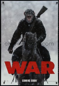 9w1473 WAR FOR THE PLANET OF THE APES int'l teaser DS style A 1sh 2017 image of Caesar on horseback!