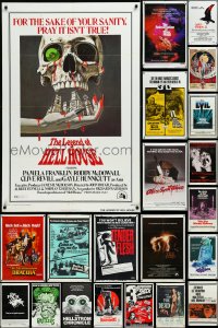 9x0296 LOT OF 23 FOLDED HORROR/SCI-FI ONE-SHEETS 1970s-1980s great images from several movies!