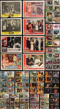 9x0356 LOT OF 136 1950S-60S HORROR/SCI-FI LOBBY CARDS 1950s-1960s incomplete sets from several movies!