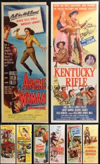 9x1061 LOT OF 8 MOSTLY UNFOLDED 1950S COWBOY WESTERN INSERTS 1950s variety of cool movie images!