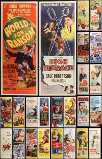 9x1039 LOT OF 24 MOSTLY UNFOLDED 1950S INSERTS 1950s great images from a variety of movies!