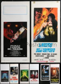9x0986 LOT OF 14 FORMERLY FOLDED HORROR/SCI-FI ITALIAN LOCANDINAS 1970s-1990s cool movie images!
