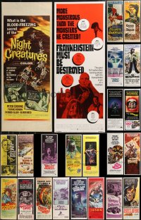 9x1042 LOT OF 23 UNFOLDED AND FORMERLY FOLDED HORROR/SCI-FI INSERTS 1960s-1980s cool movie images!