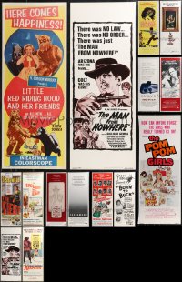 9x1051 LOT OF 17 UNFOLDED INSERTS 1960s-1980s great images from a variety of different movies!