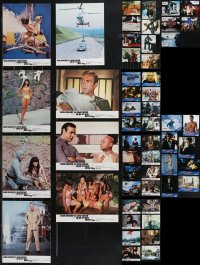 9x0343 LOT OF 69 JAMES BOND FRENCH LOBBY CARDS 1970s-1990s incomplete sets from several 007 movies!