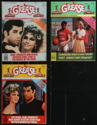 9x0604 LOT OF 3 GREASE POSTER MAGAZINES 1978 great images of John Travolta & Olivia Newton-John!