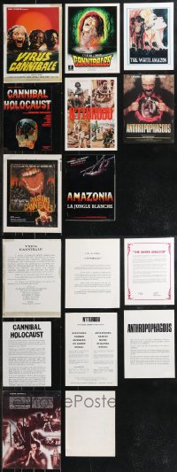9x0117 LOT OF 8 FRENCH HORROR TRADE ADS 1980s great gruesome images with info on the back!