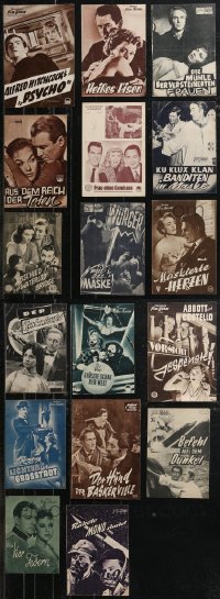 9x0144 LOT OF 17 GERMAN AND AUSTRIAN PROGRAMS 1940s-1960s different images from U.S. movies!