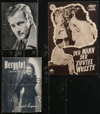 9x0746 LOT OF 3 DANISH AND GERMAN PROGRAMS 1940s-1950s Notorious, The Man Who Knew Too Much & more!