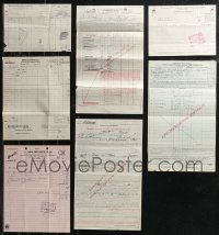 9x0697 LOT OF 7 SILENT THEATER INVOICES 1920s get a glimpse of prices from 100 years ago!