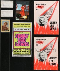 9x0709 LOT OF 7 JERRY LEE LEWIS ITEMS 1950s-1980s Great Balls of Fire, NYC show tickets & more!