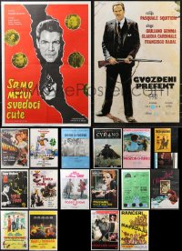 9x1019 LOT OF 25 FORMERLY FOLDED YUGOSLAVIAN POSTERS 1960s-1990s a variety of cool movie images!