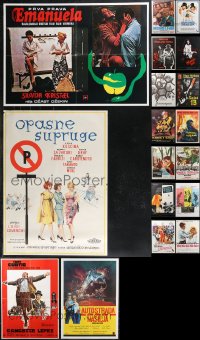 9x1016 LOT OF 22 FORMERLY FOLDED YUGOSLAVIAN POSTERS 1950s-1980s a variety of cool movie images!