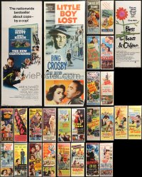 9x1034 LOT OF 29 FORMERLY FOLDED INSERTS 1940s-1970s great images from a variety of movies!