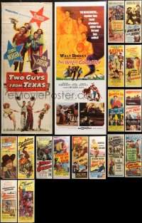 9x1050 LOT OF 18 FORMERLY FOLDED COWBOY WESTERN INSERTS 1940s-1970s a variety of movie images!