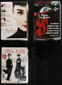 9x0735 LOT OF 3 DVD SETS 2000s Audrey Hepburn, Horror Classics, Charlie Chaplin & Buster Keaton!