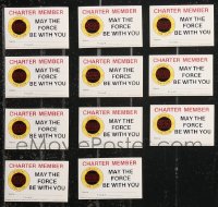 9x0698 LOT OF 11 STAR WARS FAN CLUB MEMBERSHIP CARDS 1977 May the Force Be With You!