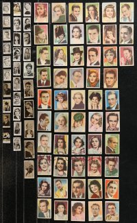 9x0722 LOT OF 83 CIGARETTE CARDS AND MOVIE STAR CARDS 1930s great portraits, many in color!