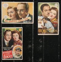9x0912 LOT OF 3 WILLIAM POWELL & MYRNA LOY SPANISH HERALDS 1940s I Love You Again, Love Crazy