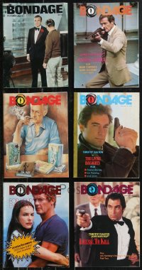 9x0587 LOT OF 6 BONDAGE MOVIE MAGAZINES 1970s-1980s great James Bond 007 images & information!