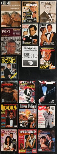 9x0541 LOT OF 20 MAGAZINES WITH JAMES BOND COVERS 1960s-1980s great 007 images & information!
