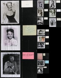 9x0702 LOT OF 18 AUTOGRAPHED ALBUM PAGES OR INDEX CARDS WITH REPRO PHOTOS 1960s-1980s cool!