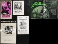 9x0522 LOT OF 5 UNCUT HORROR/SCI-FI PRESSBOOKS 1960s advertising for several different movies!