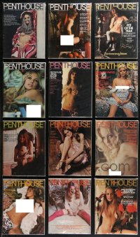 9x0559 LOT OF 12 PENTHOUSE 1972 MAGAZINES 1972 sexy images with lots of nudity inside!