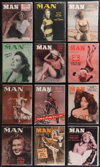 9x0565 LOT OF 12 MODERN MAN 1952 MAGAZINES 1952 filled with sexy images & articles!