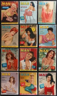 9x0564 LOT OF 12 MODERN MAN 1958 MAGAZINES 1958 filled with sexy images & articles!