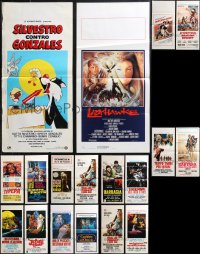 9x0977 LOT OF 21 FORMERLY FOLDED ITALIAN LOCANDINAS 1960s-1980s a variety of cool movie images!