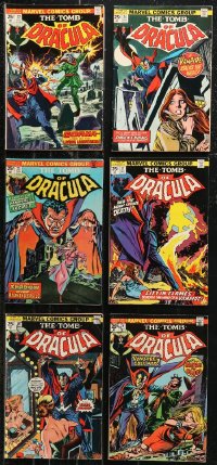 9x0475 LOT OF 6 TOMB OF DRACULA COMIC BOOKS 1970s great Marvel Comics vampire stories!