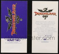9x0720 LOT OF 37 DRAGONSLAYER SNEAK PREVIEW TICKETS 1981 cool title art, admits two to the movie!