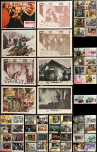 9x0397 LOT OF 58 WAR LOBBY CARDS 1940s-1960s great scenes from a variety of different movies!