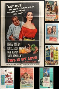 9x0319 LOT OF 7 FOLDED ONE-SHEETS 1940s-1950s great images from a variety of different movies!
