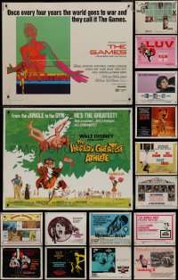 9x1075 LOT OF 22 UNFOLDED AND FORMERLY FOLDED 1960S-70S HALF-SHEETS 1960s-1970s cool movie images!