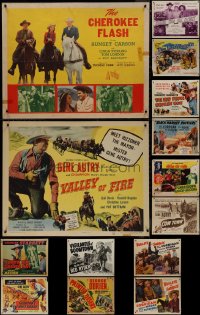 9x1079 LOT OF 20 FORMERLY FOLDED COWBOY WESTERN HALF-SHEETS 1940s-1950s cool movie images!