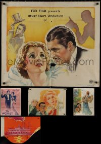 9x0138 LOT OF 5 FOLDED INCOMPLETE 1930S POSTERS 1930s partial posters from a variety of movies!
