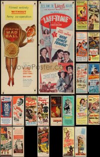 9x1046 LOT OF 21 FORMERLY FOLDED INSERTS 1940s-1950s great images from a variety of movies!