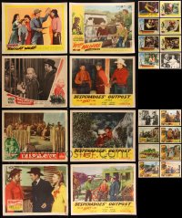 9x0409 LOT OF 32 COWBOY WESTERN LOBBY CARDS 1940s-1960s incomplete sets from several movies!