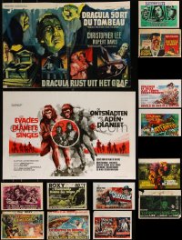 9x1032 LOT OF 14 UNFOLDED AND FORMERLY FOLDED HORROR/SCI-FI HORIZONTAL BELGIAN POSTERS 1960s-1970s