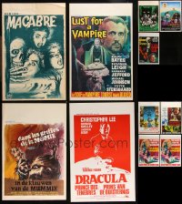 9x1027 LOT OF 11 UNFOLDED AND FORMERLY FOLDED HORROR/SCI-FI BELGIAN POSTERS 1960s-1980s cool!
