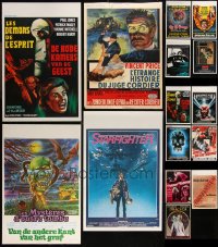 9x1030 LOT OF 15 UNFOLDED AND FORMERLY FOLDED HORROR/SCI-FI BELGIAN POSTERS 1950s-1980s cool!