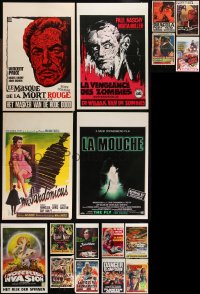9x1031 LOT OF 17 UNFOLDED AND FORMERLY FOLDED HORROR/SCI-FI BELGIAN POSTERS 1950s-1970s cool!