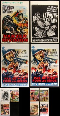 9x0971 LOT OF 11 MOSTLY FORMERLY FOLDED BELGIAN POSTERS 1950s-1970s a variety of movie images!