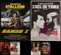 9x1154 LOT OF 9 FORMERLY FOLDED SYLVESTER STALLONE 15X21 FRENCH POSTERS 1980s-2000s cool images!