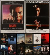 9x1146 LOT OF 14 FORMERLY FOLDED CLINT EASTWOOD 15X21 FRENCH POSTERS 1980s-2010s cool movie images!