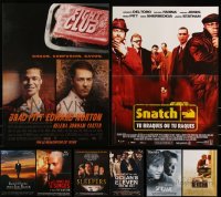 9x1155 LOT OF 8 FORMERLY FOLDED BRAD PITT 15X21 FRENCH POSTERS 1990s-2000s Fight Club, Snatch!