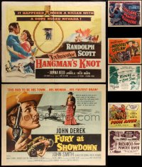 9x1104 LOT OF 13 FORMERLY FOLDED COWBOY WESTERN HALF-SHEETS 1940s-1950s cool movie images!