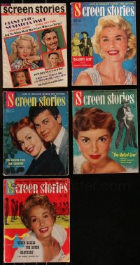 9x0588 LOT OF 5 SCREEN STORIES MOVIE MAGAZINES 1952-1971 great Hollywood images & articles!